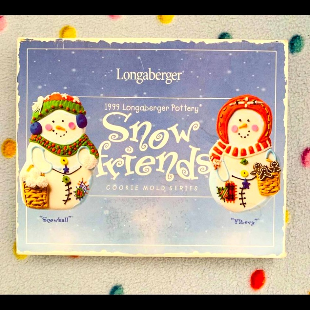 Vintage Longaberger Pottery 1999 Cookie Mold Series “Snowball” and “Flurry”